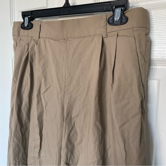 J. Crew Wide Leg Trousers Cotton Pants Khaki Pockets Womens Size 4 - Picture 3 of 5
